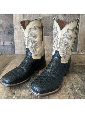 Dan Post DP2805 Square Toe Caiman Western Cowboy Boots Mens 12 D